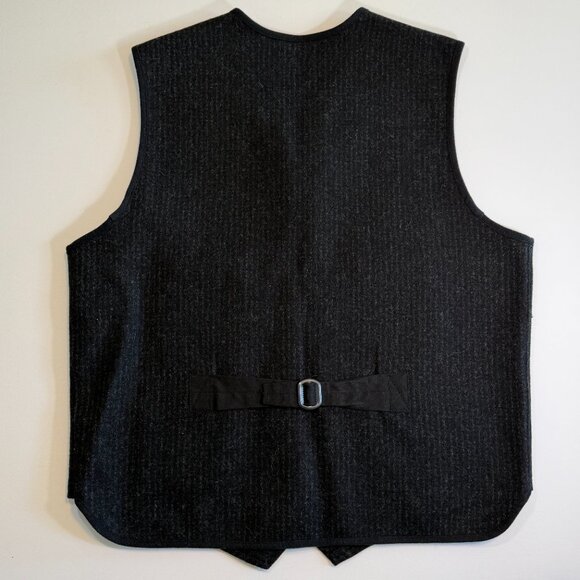Vintage WOOLRICH Full-zip Wool Utility Pinstripe Gray Vest Large - Picture 8 of 11